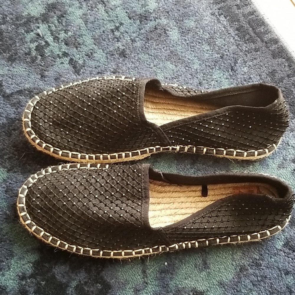Zara espadrilles Size 40 black sparkle Summer shoe